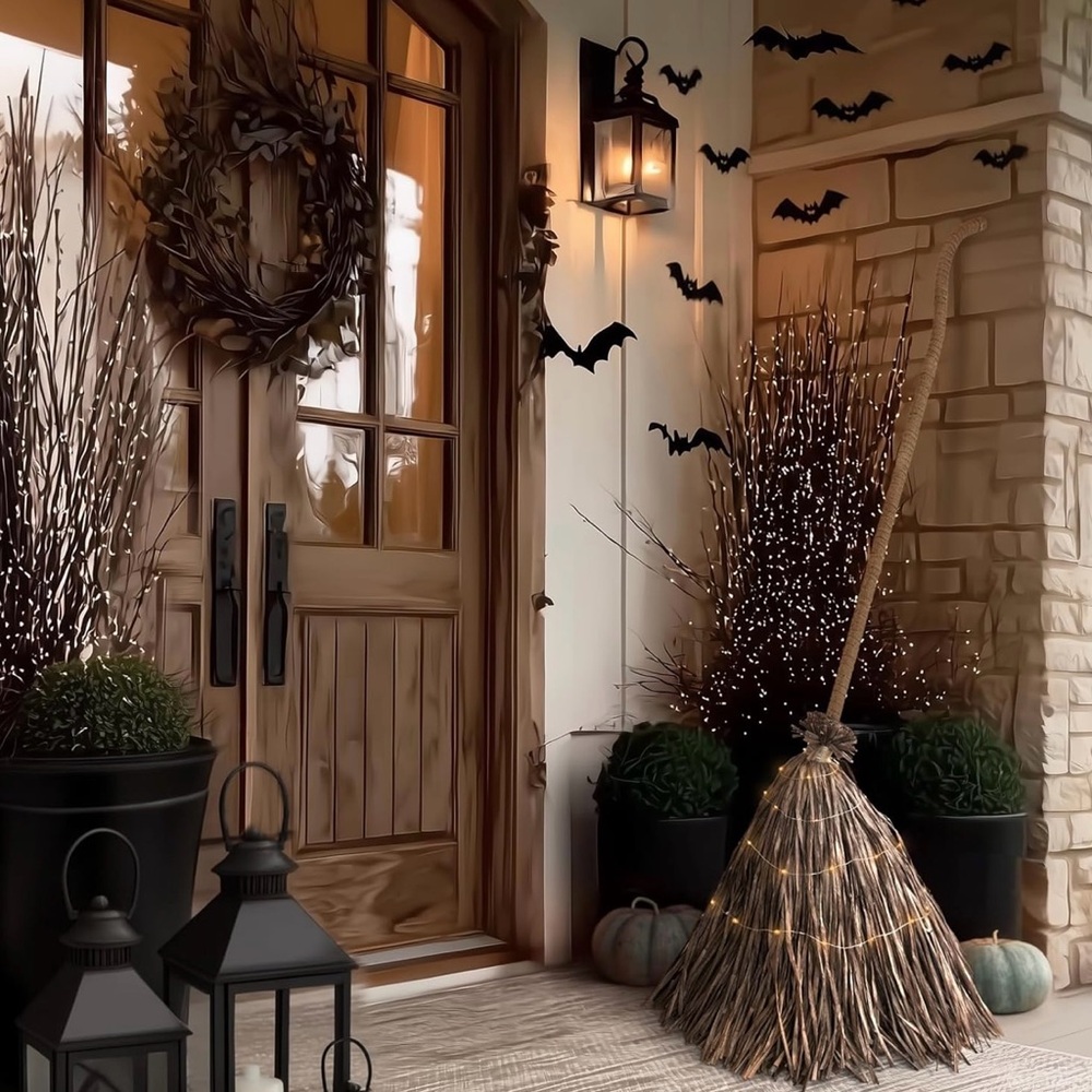 Rustic Halloween Porch Decor (Broom)